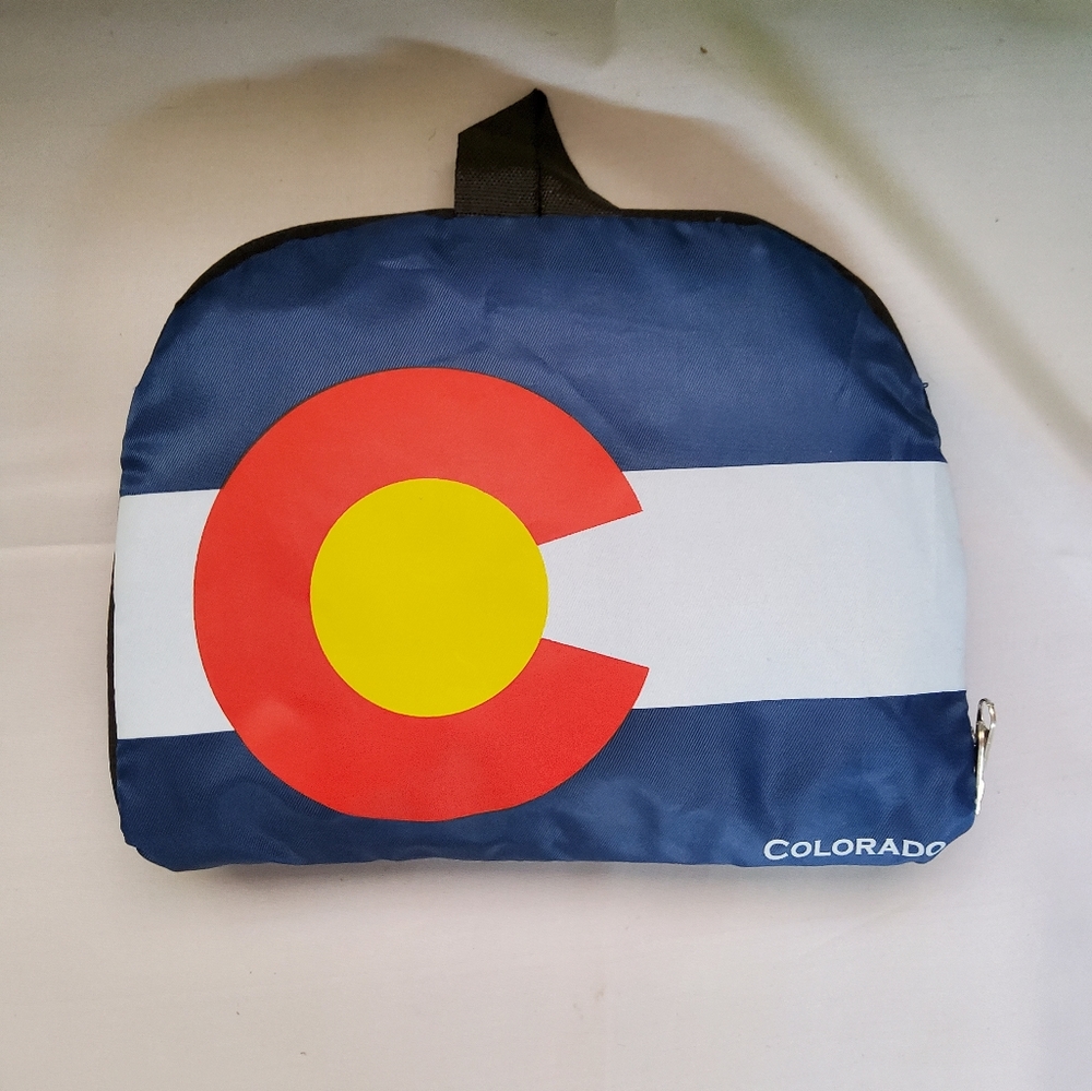 Plain colored, fold up backpack.